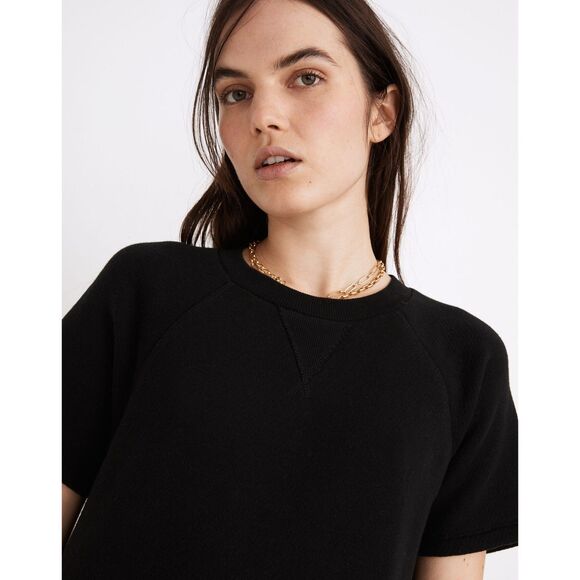 Madewell MWL Airyterry Sweatshirt Tee Dress – True Black, Small (Women’s 2–4) - Picture 3 of 4
